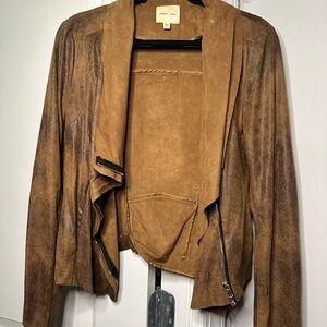 Silence + Noise Brown Faux Suede Jacket